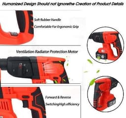 image-3 IN 1 Electric Brushless Hammer Cordless Power Impact Drill With Lithium Battery Power Drill Electric Drill
