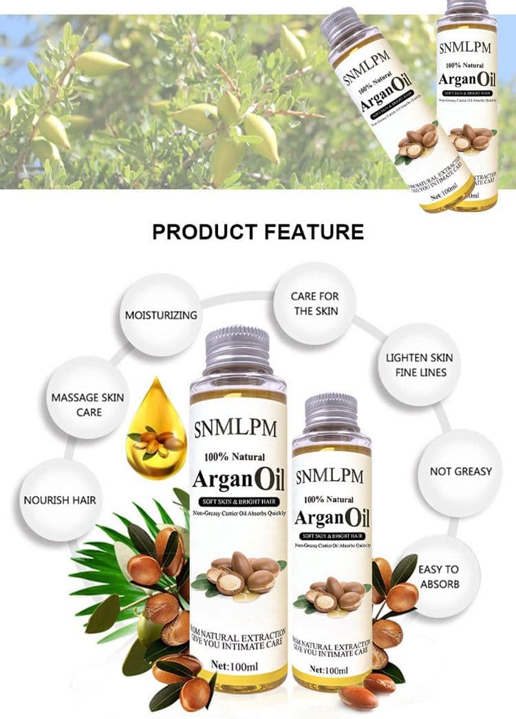 image-Natural Argan Hair Oil 100m Deep Moisturizing High Quality Factory Wholesale
