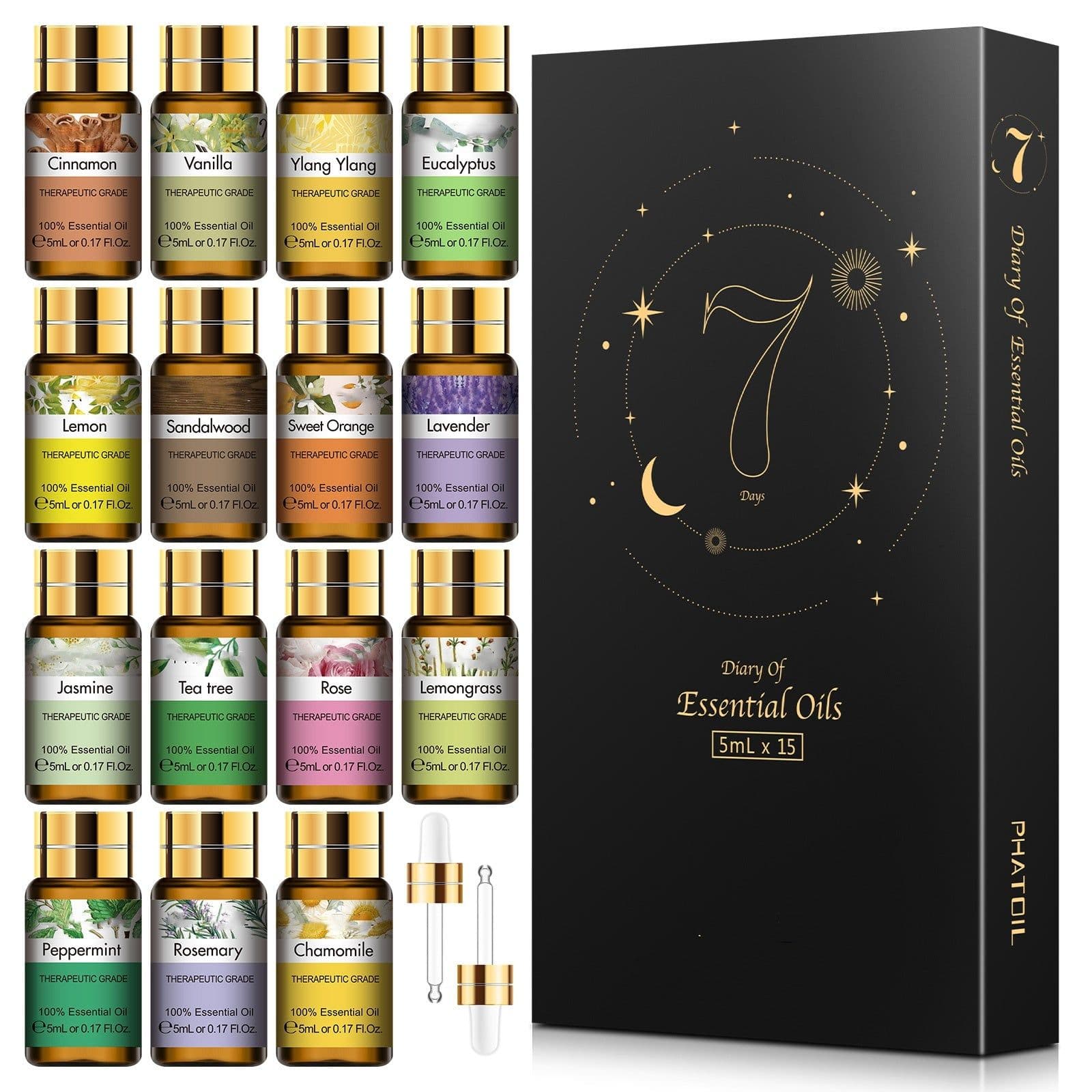 image-Pure Essential Oils 15pcs Gift Set Natural Plant Aroma