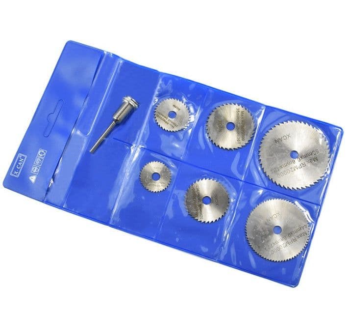 image-6 Pcs Circular saw blades & mandrel