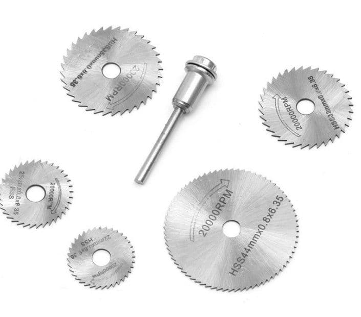 image-6 Pcs Circular saw blades & mandrel