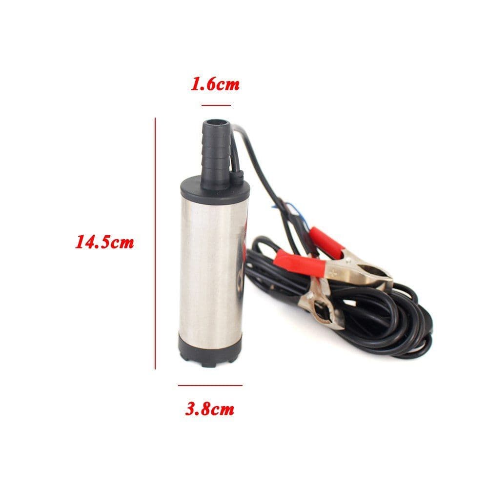 image-12V 24V DC electric submersible pump for pumping oil water,fuel transfer pump,Stainless steel shell,12L/min,12 24 V volt