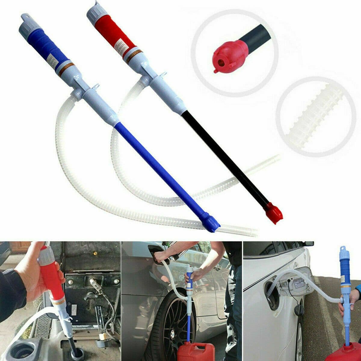 image-Car Truck Fuel Oil Gasoline Transfer Handump Sucker Manual Siphon Suction Water Chemical LiquidPump