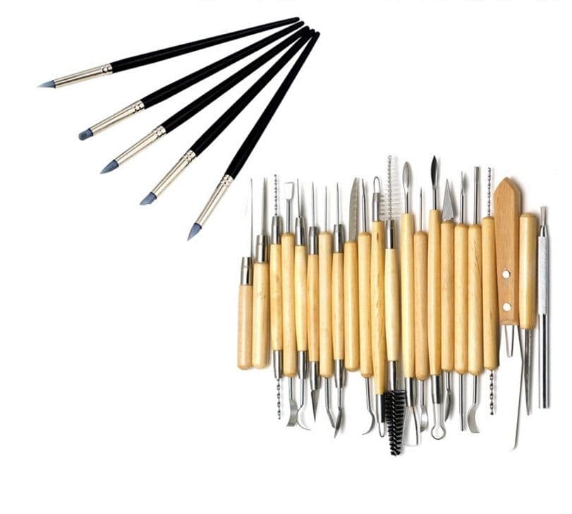 image-Pottery clay tools 27-piece set + roll package