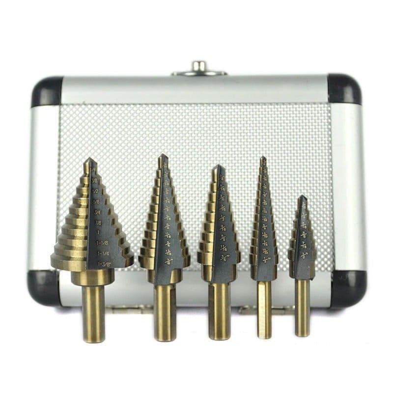 image-5pcs aluminum box ladder drill set / bench drill / pagoda drill / high speed steel bit