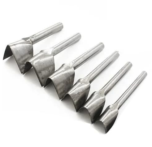 image-6 Pcs. Steel Leather Craft Half Round Cutting V Shape Punch Belt Wallet Tactical Garden DIY Handmade 15mm-40mm Tools