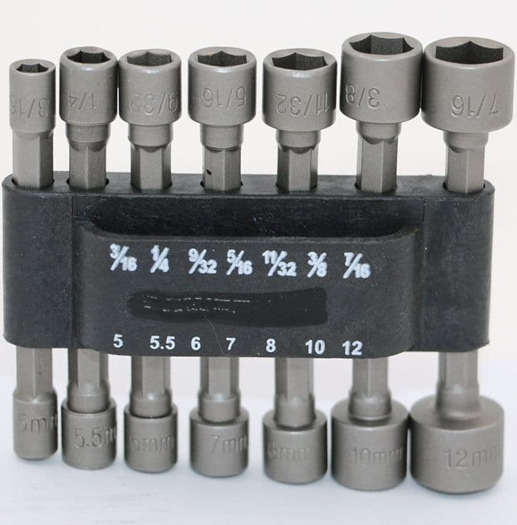 image-14pcs Power Nut Driver Set Dual Sae Metric Bit Mm And Standard Shank Quick Change Power Nut Driver Bit Set Nutdrivers