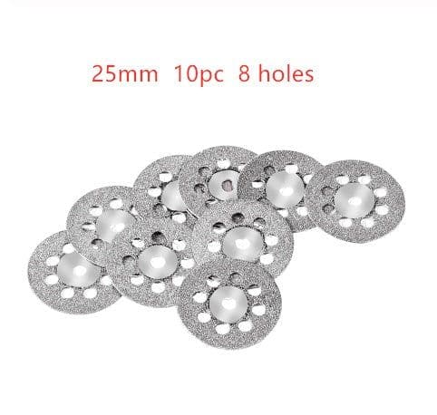 image-0pcs Set 30mm Mini Diamond Saw Blade Silver Cutting Discs With 2X Connecting Shank For Dremel Drill Fit Rotary Tool