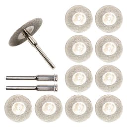 image-0pcs Set 30mm Mini Diamond Saw Blade Silver Cutting Discs With 2X Connecting Shank For Dremel Drill Fit Rotary Tool