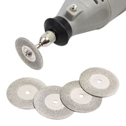 image-0pcs Set 30mm Mini Diamond Saw Blade Silver Cutting Discs With 2X Connecting Shank For Dremel Drill Fit Rotary Tool