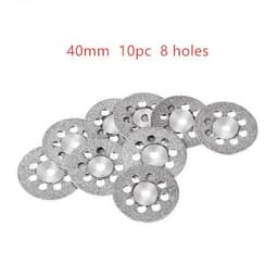 image-0pcs Set 30mm Mini Diamond Saw Blade Silver Cutting Discs With 2X Connecting Shank For Dremel Drill Fit Rotary Tool