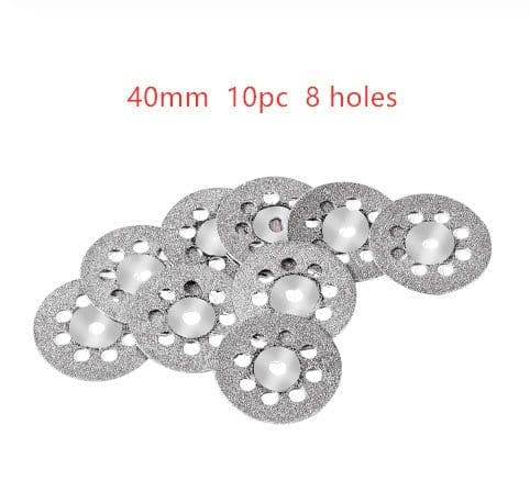 image-0pcs Set 30mm Mini Diamond Saw Blade Silver Cutting Discs With 2X Connecting Shank For Dremel Drill Fit Rotary Tool