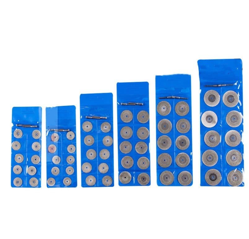 image-0pcs Set 30mm Mini Diamond Saw Blade Silver Cutting Discs With 2X Connecting Shank For Dremel Drill Fit Rotary Tool