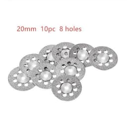 image-0pcs Set 30mm Mini Diamond Saw Blade Silver Cutting Discs With 2X Connecting Shank For Dremel Drill Fit Rotary Tool