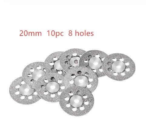 image-0pcs Set 30mm Mini Diamond Saw Blade Silver Cutting Discs With 2X Connecting Shank For Dremel Drill Fit Rotary Tool