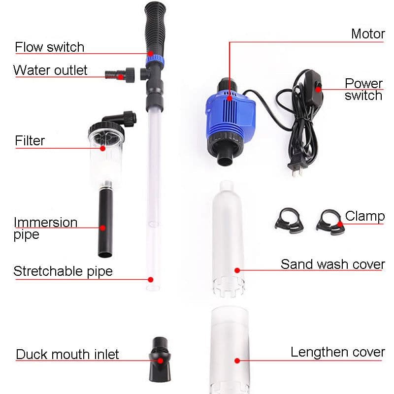image-Efficient Electric Aquarium Water Change Pump Cleaning Tools Water Changer Gravel Cleaner Siphon For Fish Tank Water Filter Pump