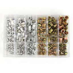 image-300Pcs/Box Aluminum+Color Zinc Blind Rivet Nut M3/4/5/6/8/10 Set Flat Head Rivet Nut Pull Cap