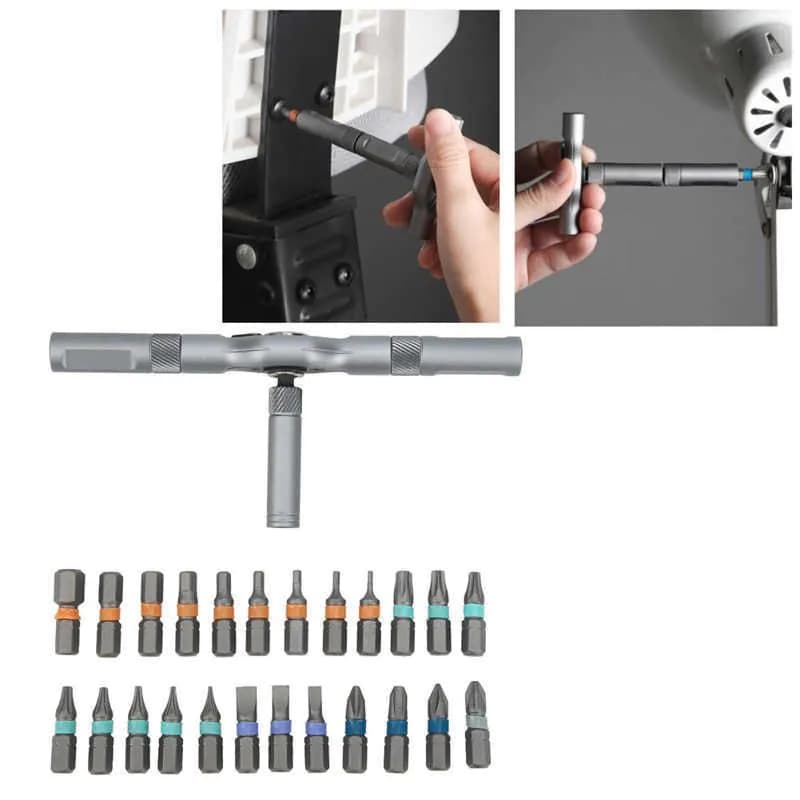 image-Ratchet Screwdriver Set 24 In 1 Bit Multipurpose Repair Tool Manual Hardware With Handle