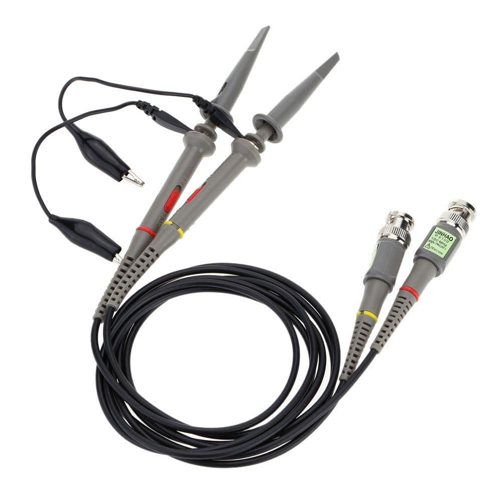 image-P6100 2Pcs 1X 10X 100MHz Oscilloscope Probe Alligator Clip