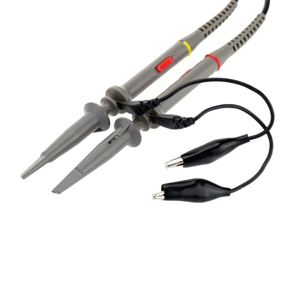 image-P6100 2Pcs 1X 10X 100MHz Oscilloscope Probe Alligator Clip
