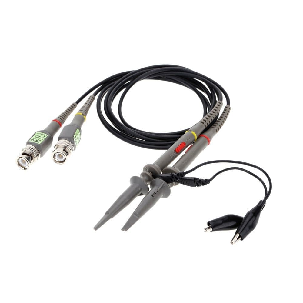 image-P6100 2Pcs 1X 10X 100MHz Oscilloscope Probe Alligator Clip