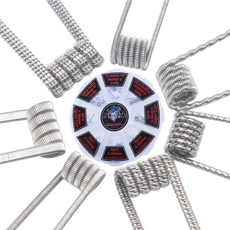 image-48pcs Pre Built Coils Rta Rda Flat Twisted Fused Clapton Qua