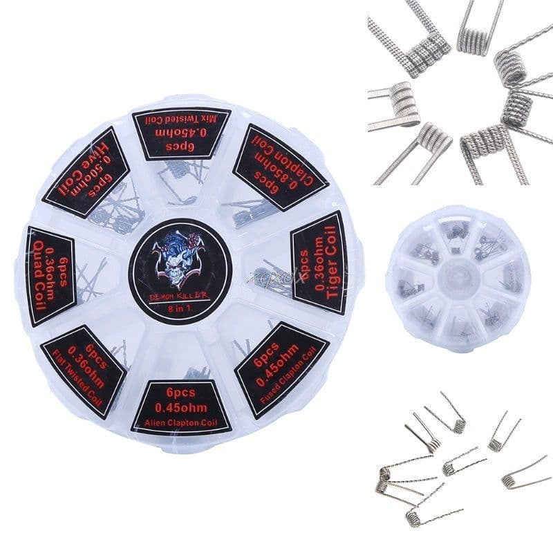 image-48pcs Pre Built Coils Rta Rda Flat Twisted Fused Clapton Qua