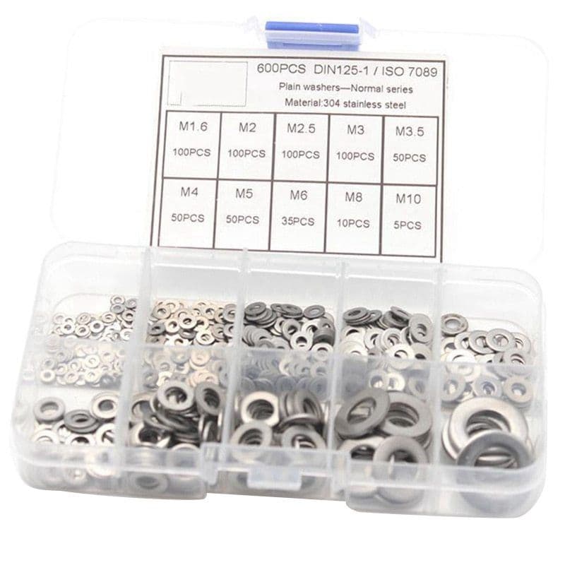 image-Gasket 304 Stainless Steel Flat Washer Set M1.6-M10