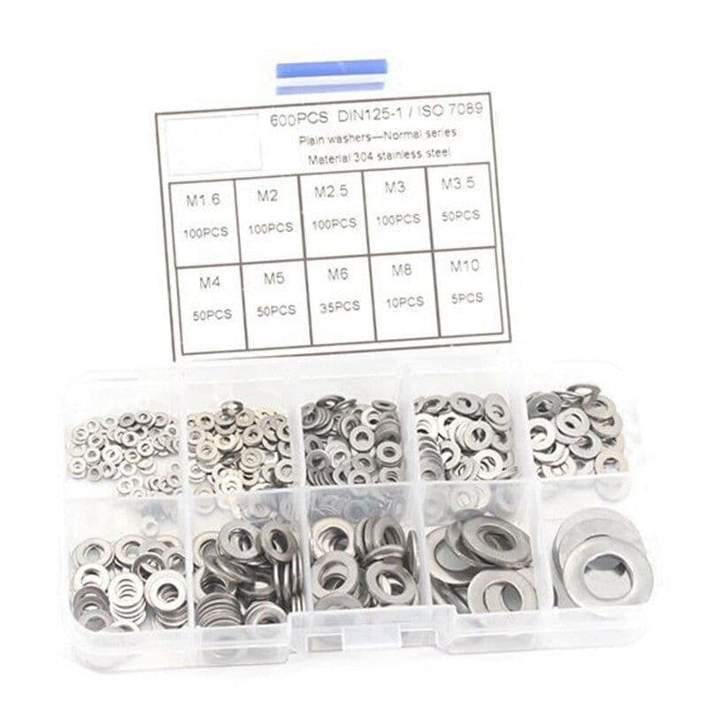 image-Gasket 304 Stainless Steel Flat Washer Set M1.6-M10