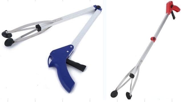 image-Aluminum alloy folding garbage clip picking device Household picking device Sanitation garbage clamp health clip