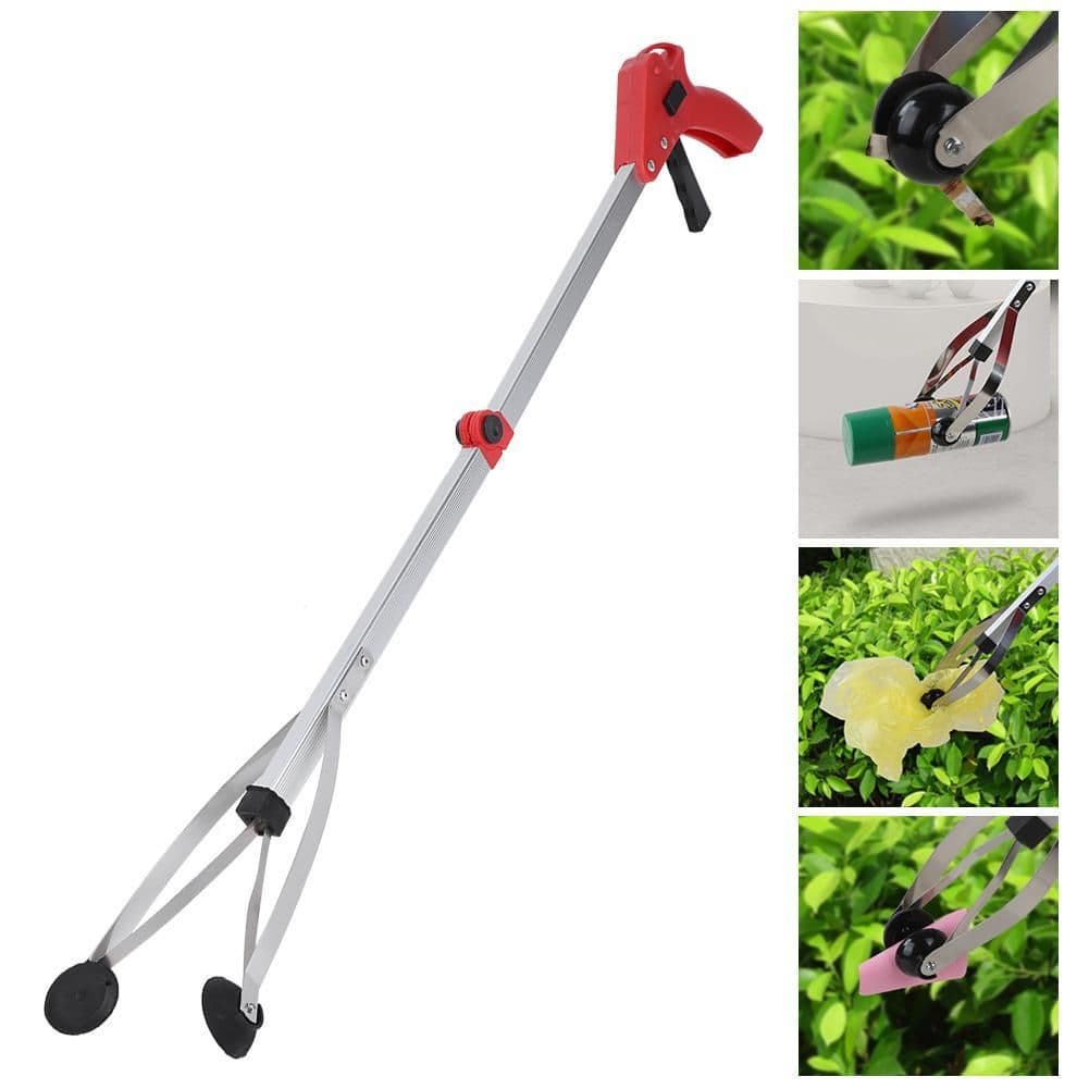 image-Aluminum alloy folding garbage clip picking device Household picking device Sanitation garbage clamp health clip