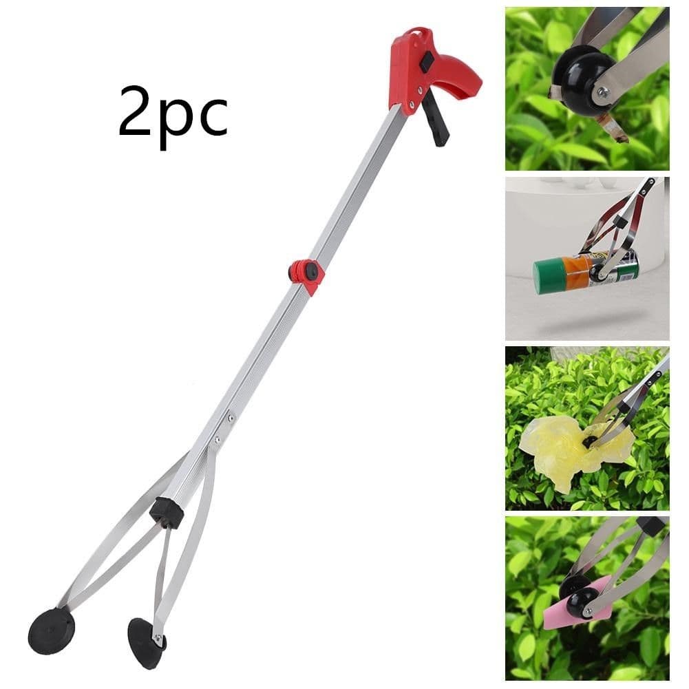 image-Aluminum alloy folding garbage clip picking device Household picking device Sanitation garbage clamp health clip