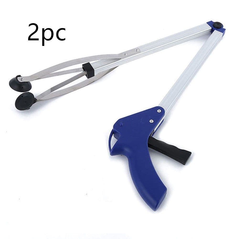 image-Aluminum alloy folding garbage clip picking device Household picking device Sanitation garbage clamp health clip