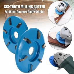 image-Meterk Six Teeth Power Wood Carving Disc Tool Milling Cutter For 16mm Aperture Angle Grinder Power Tool Accessories