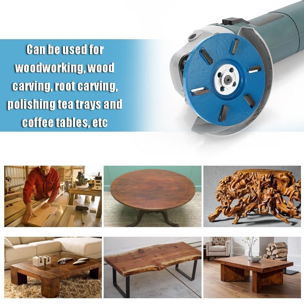 image-Meterk Six Teeth Power Wood Carving Disc Tool Milling Cutter For 16mm Aperture Angle Grinder Power Tool Accessories