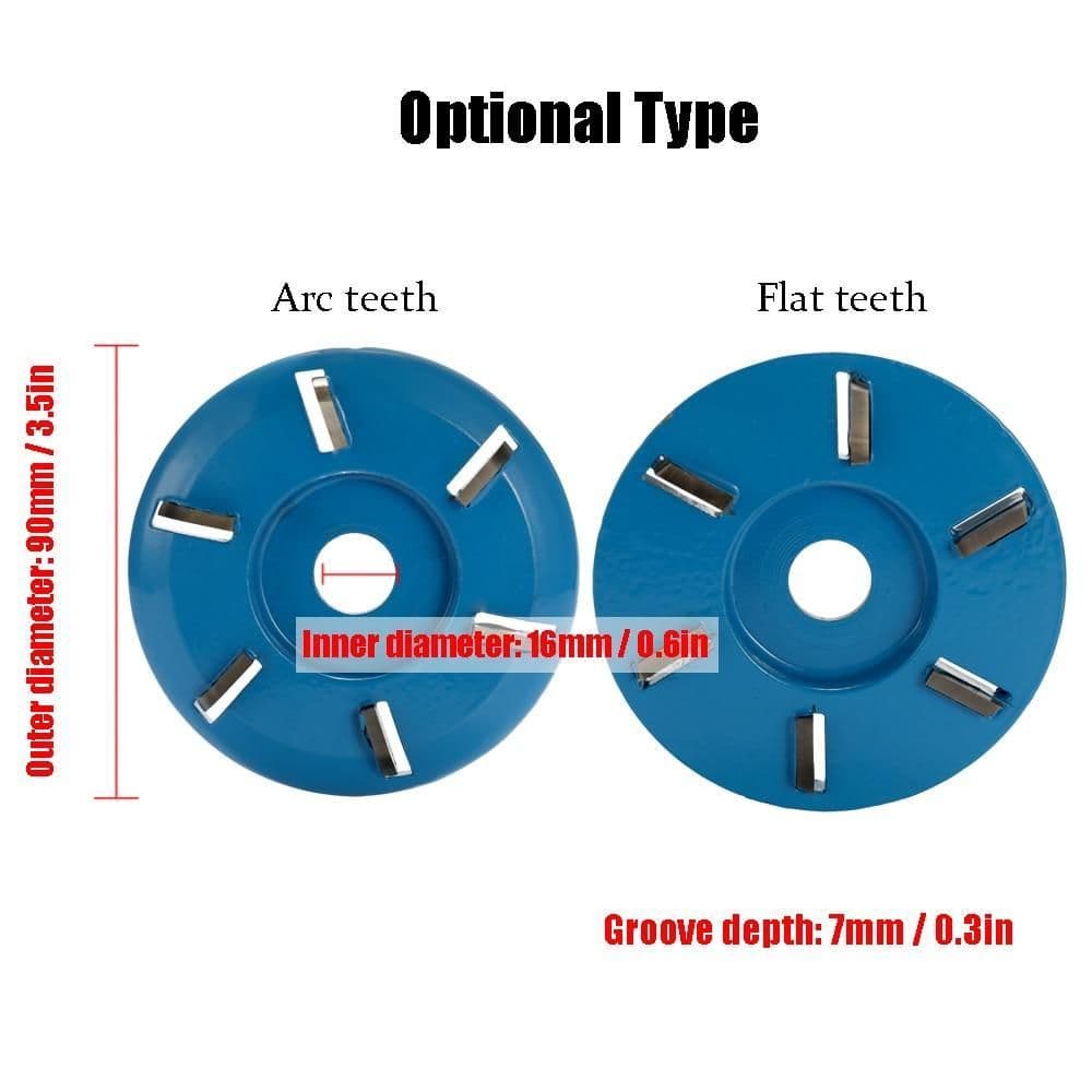 image-Meterk Six Teeth Power Wood Carving Disc Tool Milling Cutter For 16mm Aperture Angle Grinder Power Tool Accessories