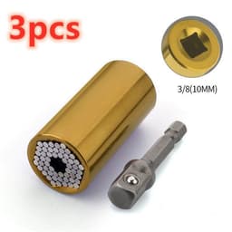 image-Home Repair Ratchet Socket Wrench Chrome Vanadium Steel Hand Drill Sleeve 7-19mm