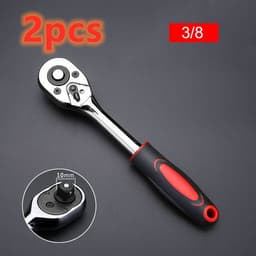 image-Home Repair Ratchet Socket Wrench Chrome Vanadium Steel Hand Drill Sleeve 7-19mm