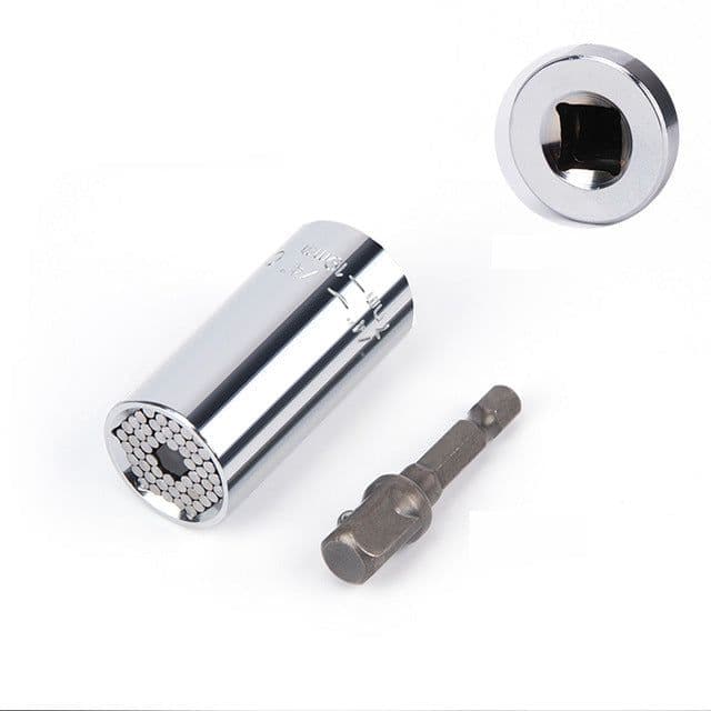 image-Home Repair Ratchet Socket Wrench Chrome Vanadium Steel Hand Drill Sleeve 7-19mm