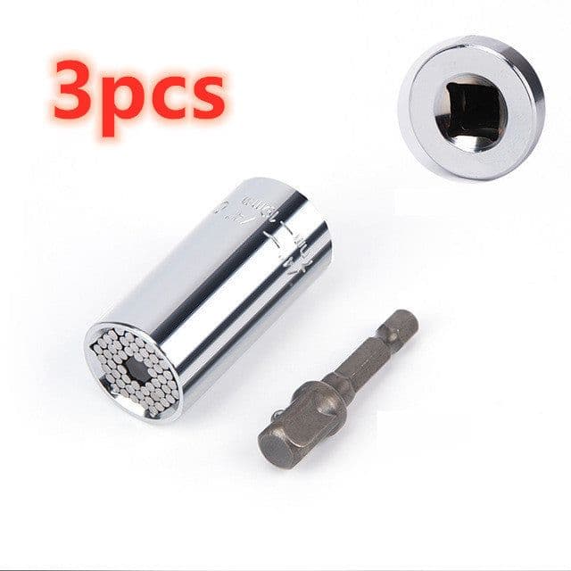 image-Home Repair Ratchet Socket Wrench Chrome Vanadium Steel Hand Drill Sleeve 7-19mm