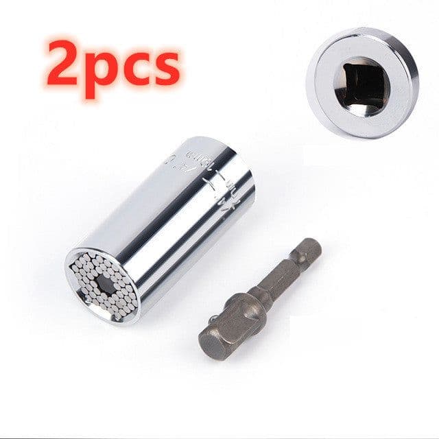 image-Home Repair Ratchet Socket Wrench Chrome Vanadium Steel Hand Drill Sleeve 7-19mm