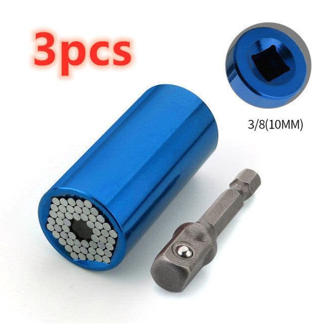 image-Home Repair Ratchet Socket Wrench Chrome Vanadium Steel Hand Drill Sleeve 7-19mm