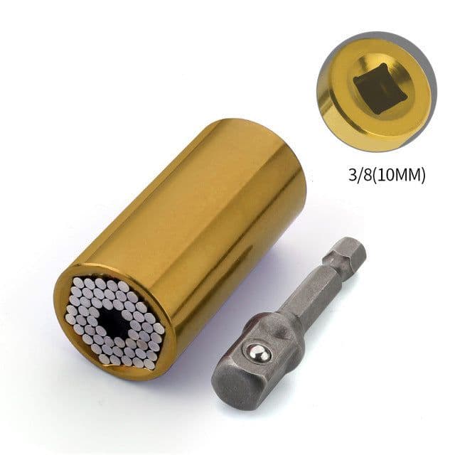 image-Home Repair Ratchet Socket Wrench Chrome Vanadium Steel Hand Drill Sleeve 7-19mm