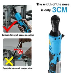 image-Electric Wrench Cordless Ratchet Rechargeable Scaffolding 90N.m Right Angle Wrench Tool With