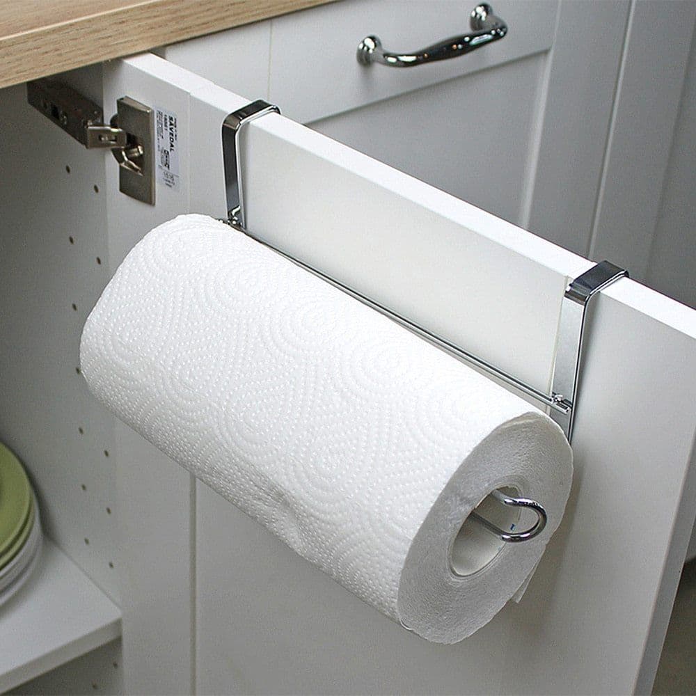 image-Cabinet door back hanging paper towel rack