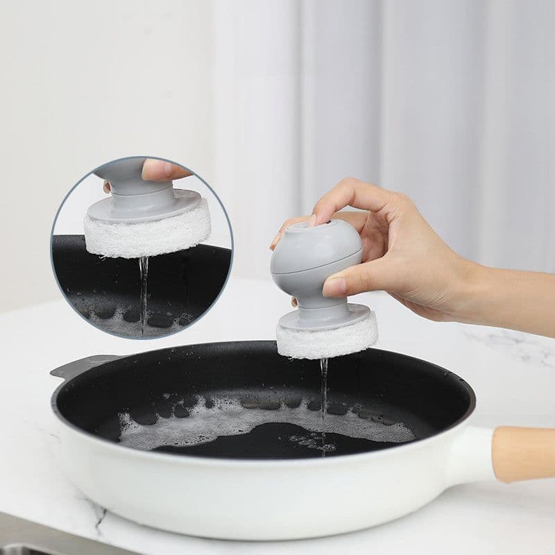 image-Cleaning Brushes Dish Washing Tool Soap Dispenser Refillable Pans Cups Bread Bowl Scrubber