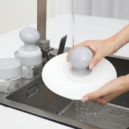 image-Cleaning Brushes Dish Washing Tool Soap Dispenser Refillable Pans Cups Bread Bowl Scrubber