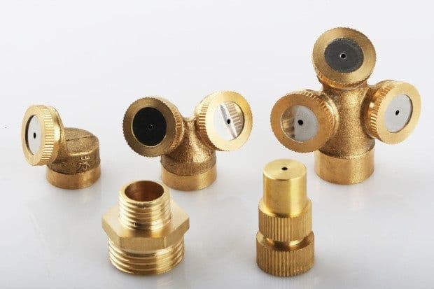 image-Mist Nozzles Water Spray Nozzle Garden Sprinkler Adjustable Spray Nozzle Brass Irrigation Fitting