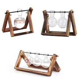 image-Rustic Plant Terrarium with Wooden Stand (Various Sizes)