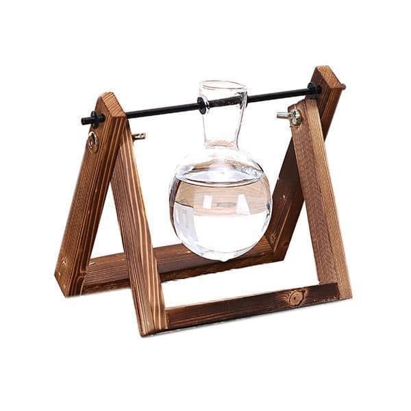 image-Rustic Plant Terrarium with Wooden Stand (Various Sizes)